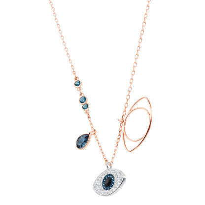 Swarovski Symbolic Pendant  Evil Eye  Blue  Mixed Metal Finish