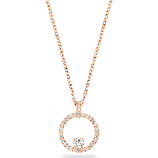 Swarovski Creativity Pendant  Circle  White  Rose Gold-Tone Plated