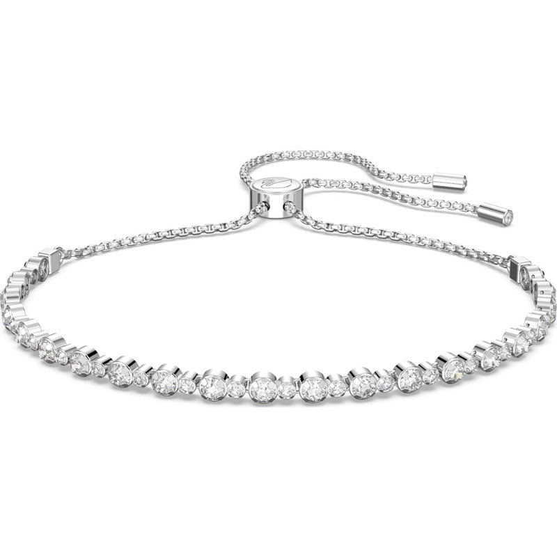 Swarovski Subtle Trilogy Bracelet  Round Cut  White  Rhodium Plated