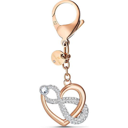 Swarovski Infinite Bag Charm  Infinity and Heart  White  Mixed Metal Finish