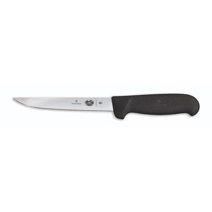 Victorinox Boning Knife, 15cm Straight, Narrow Blade, Fibrox - Black