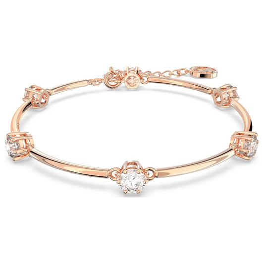 Swarovski Constella Bangle Round cut  White  Rose gold-tone plated