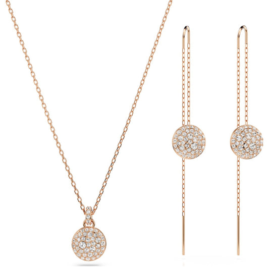 Swarovski Meteora Set White  Rose gold-tone plated