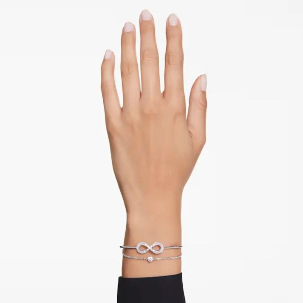 Swarovski Hyperbola Bangle  Infinity  White  Rhodium Plated