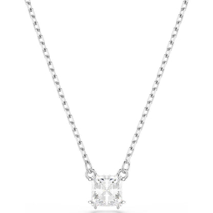 Swarovski Stilla Pendant  Square Cut  White  Rhodium Plated