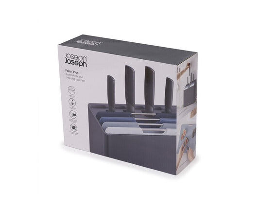 Joseph Joseph Folio Plus 8 Piece Knife & Board Set - Graphite