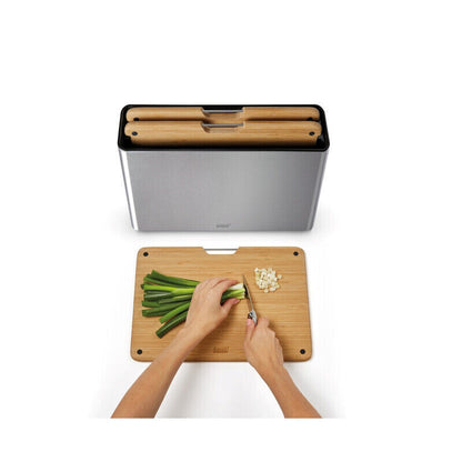 Joseph Joseph Folio Steel 3 Piece Chopping Board - Bamboo