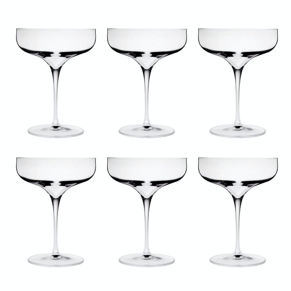 Luigi Bormioli Vinea Champagne Coupe Glasses 300ml 6 Pack