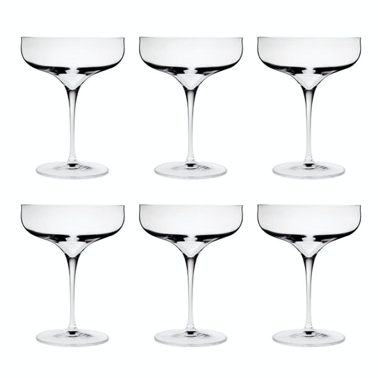Luigi Bormioli Vinea Champagne Coupe Glasses 300ml 6 Pack