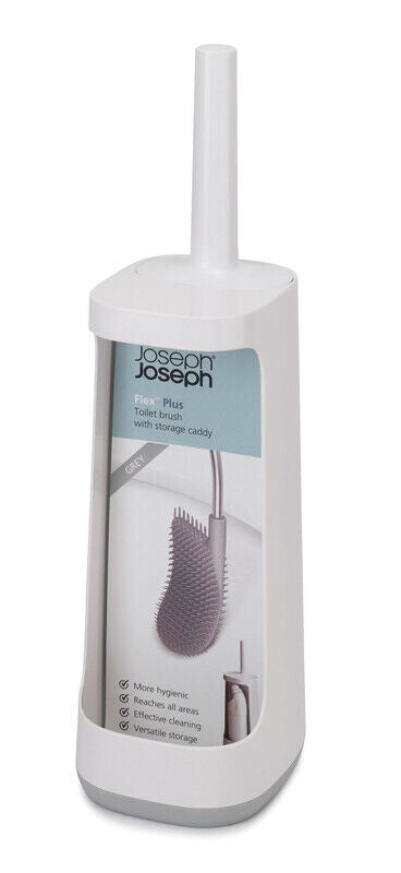 Joseph Joseph Flex Smart Toilet Brush w/ Holder White & Grey Innovative Hygienic