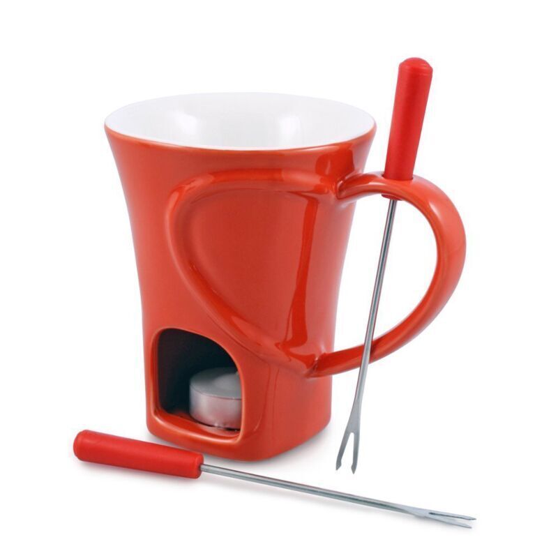 Swissmar 75806 4pc Chocolate Fondue Mug Set  Red