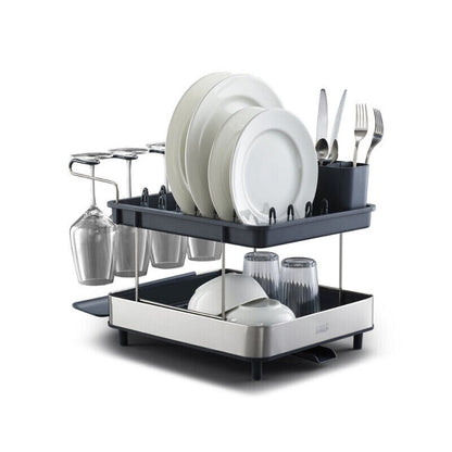 Joseph Joseph Excel Steel 2-tier Dish Rack - Grey