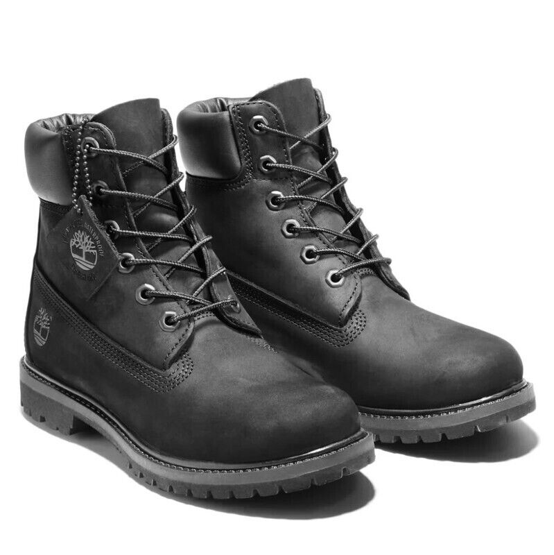 Timberland Women's 6-inch Premium Waterproof Boot Size 6 - Black Nubuck