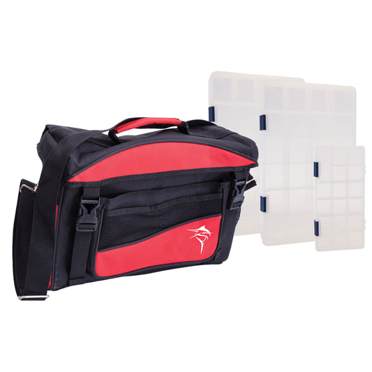 Jarvis Walker 87027 Lure Bag 3 Box - Black & Red Red