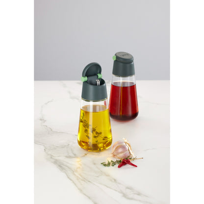 Lekue 2 Piece Oil & Vinegar Set - Grey