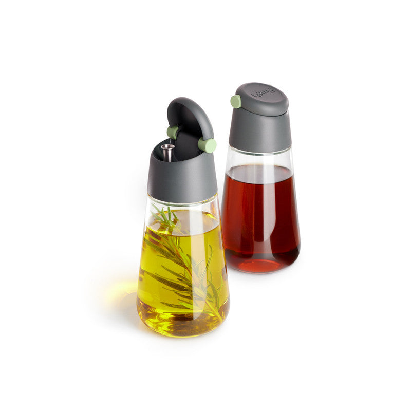 Lekue 2 Piece Oil & Vinegar Set - Grey