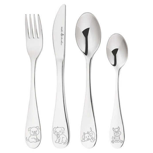 Wilkie Brothers 4 Piece Children's Cutlery Set - Puppy Collection