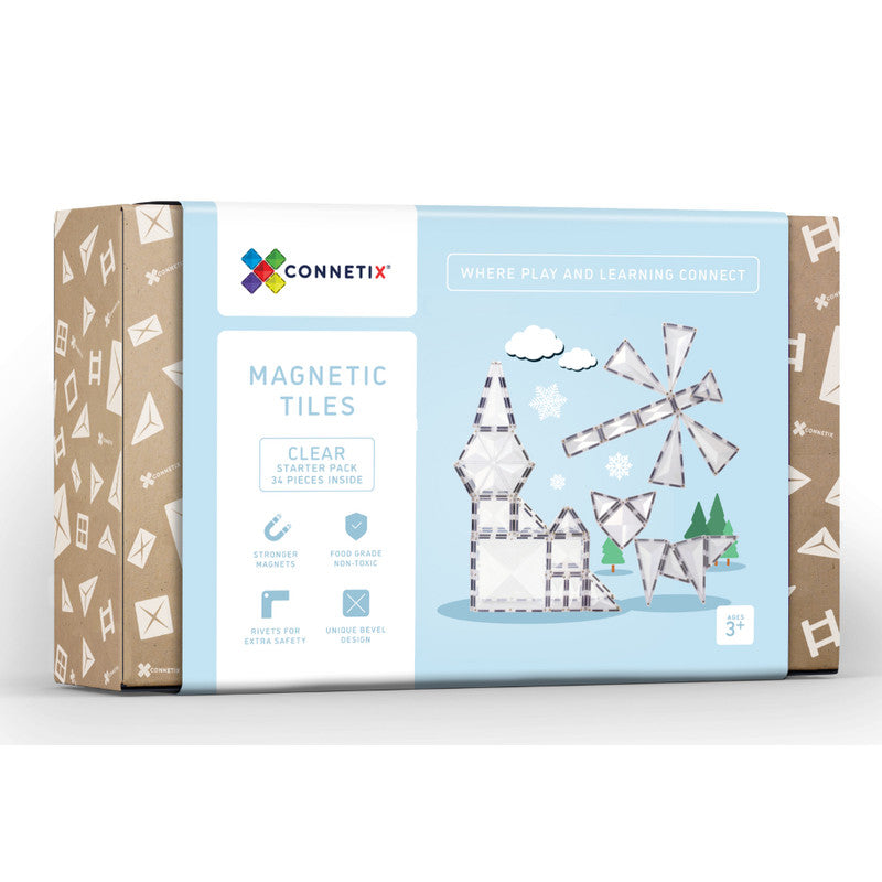 Connetix Clear Starter 34 Piece Pack-Clear