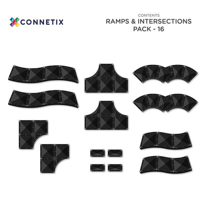 Connetix Ramps & Intersections 16 Piece Pack-Multi