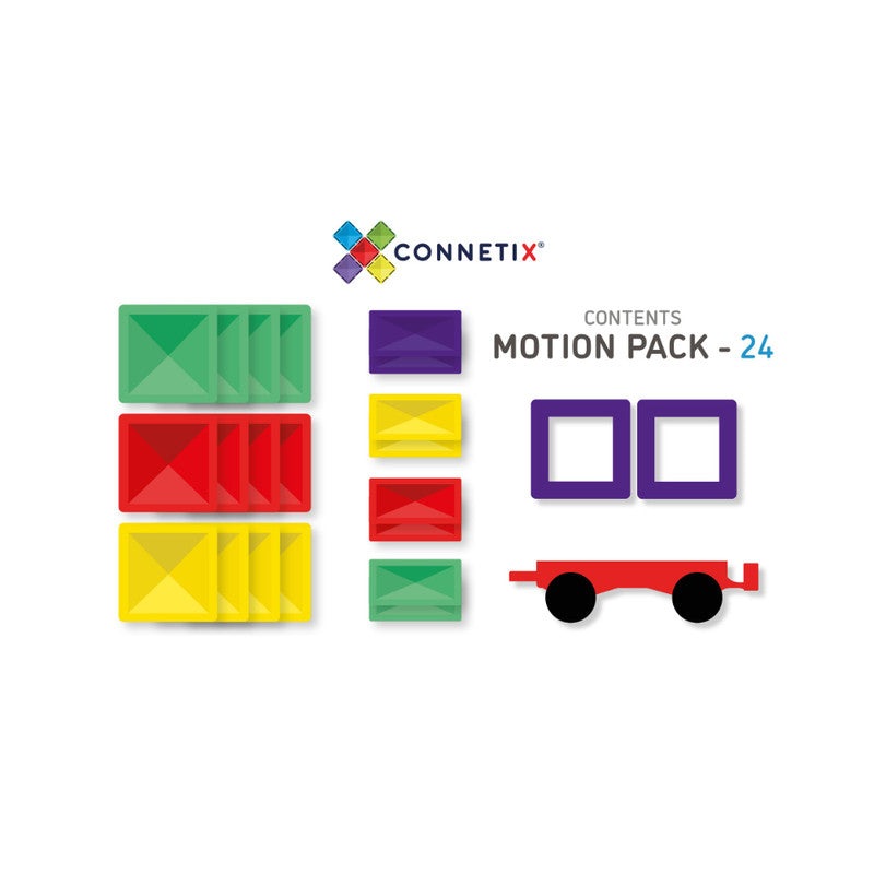 Connetix Multi Motion 24 Piece Magnetic Tiles Pack-Multi