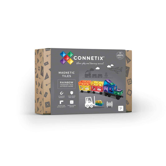 Connetix Multi Transport 50 Piece Magnetic Tiles Pack-Multi