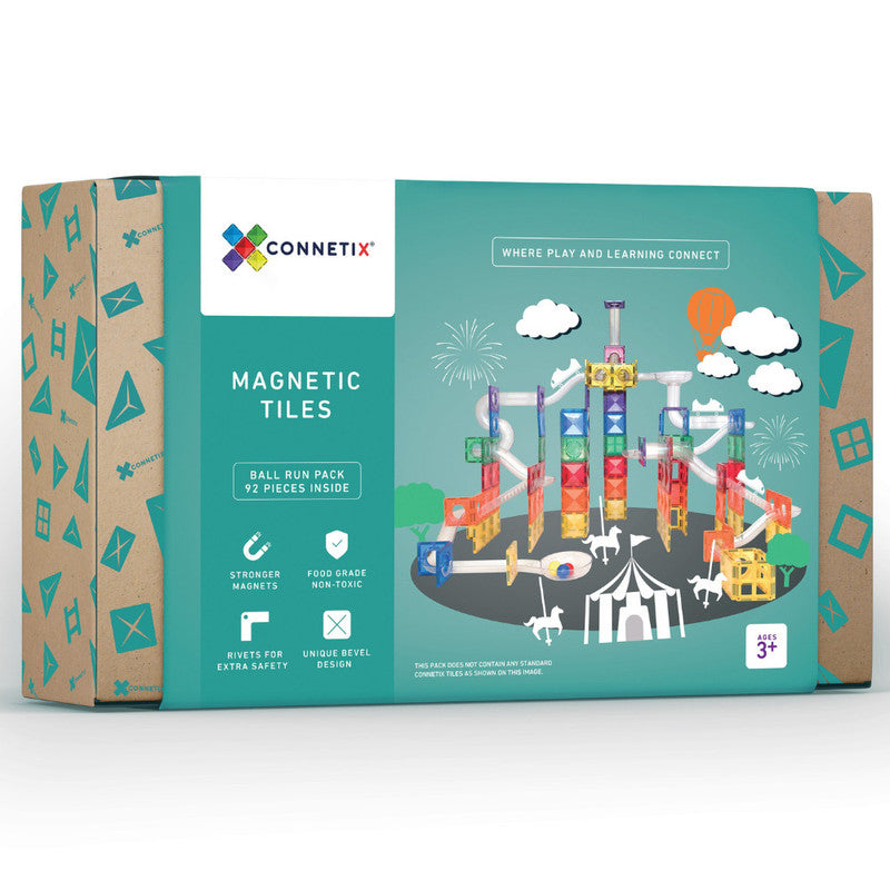 Connetix Multi Ball Run 92 Piece Magnetic Tiles Pack-Multi