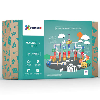 Connetix Multi Ball Run 92 Piece Magnetic Tiles Pack-Multi