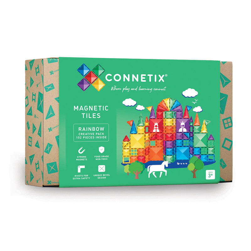 Connetix Multi Creative 102 Piece Magnetic Tiles Pack-Multi