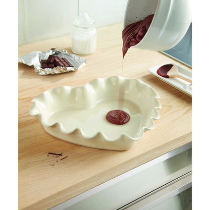 Emile Henry Ruffled Heart Dish - Clay