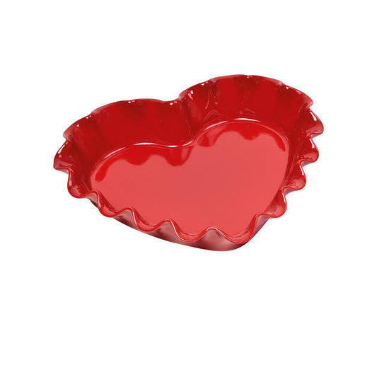 Emile Henry Ruffled Heart Dish - Burgundy