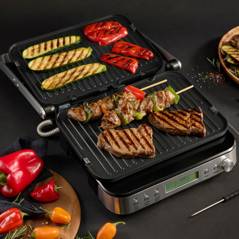 MasterPro Deluxe Multi Contact Grill with Temperature Probe - Silver