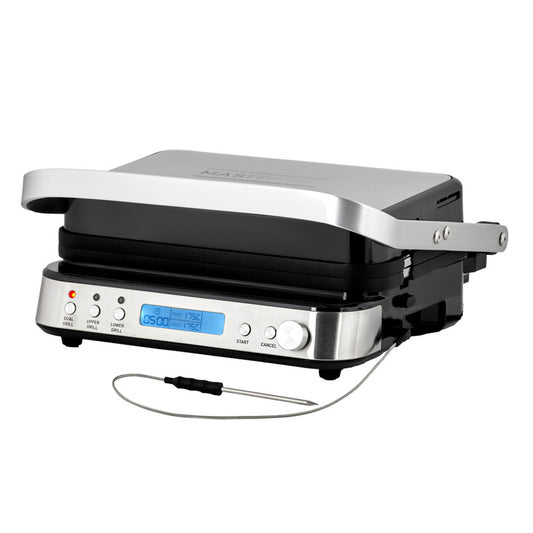 MasterPro Deluxe Multi Contact Grill with Temperature Probe - Silver
