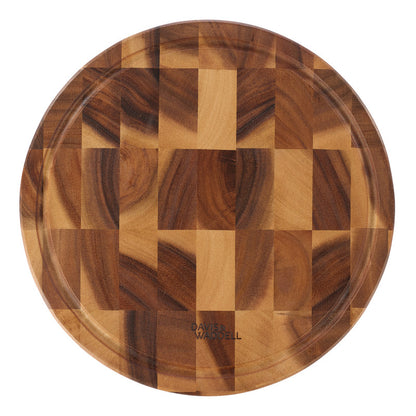 Davis & Waddell Round Acacia Wood End Grain Cut Board - Natural