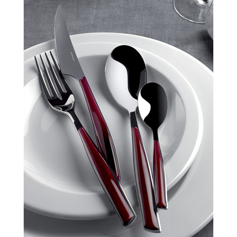 Bugatti Italy Glamour 24-piece Cutlery Set - Garnet Red