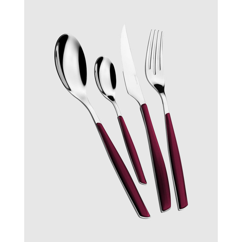 Bugatti Italy Glamour 24-piece Cutlery Set - Garnet Red