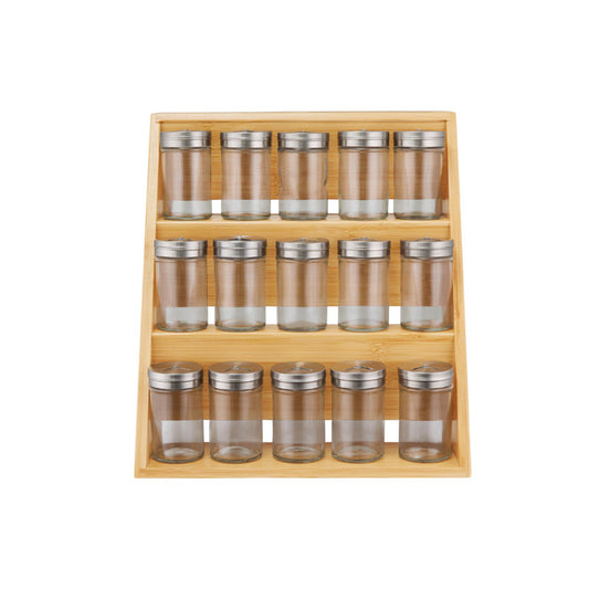 Maxwell & Williams Evergreen Bamboo 16 Piece Spice Rack Set