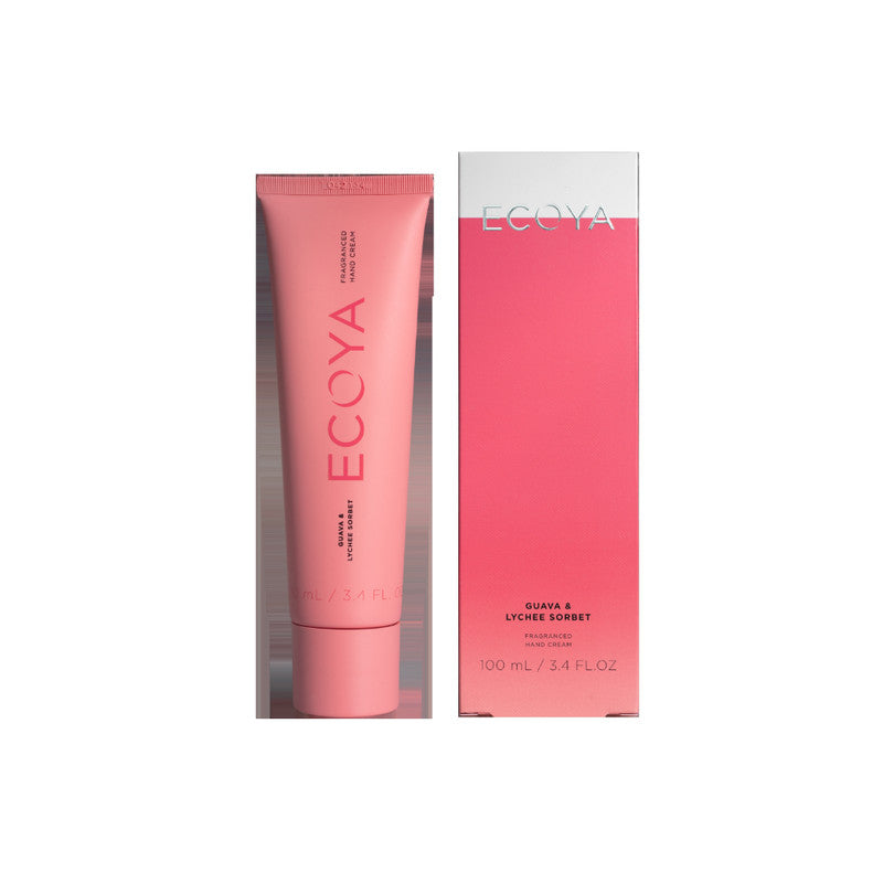 Ecoya Guava & Lychee Sorbet Hand Cream - Red