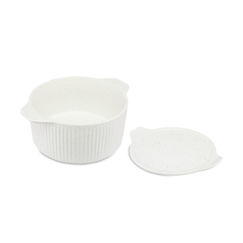 Maxwell & Williams 3L Speckle Round Casserole with Lid - Cream