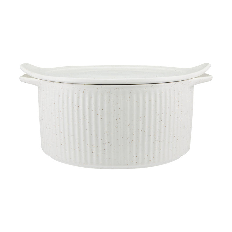 Maxwell & Williams 3L Speckle Round Casserole with Lid - Cream