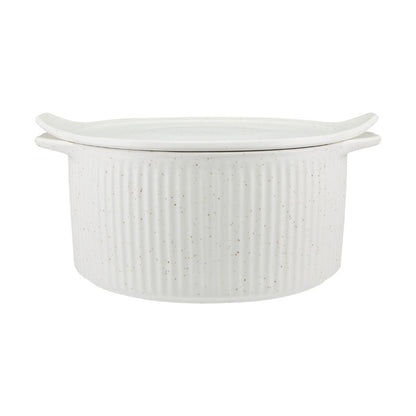 Maxwell & Williams 3L Speckle Round Casserole with Lid - Cream