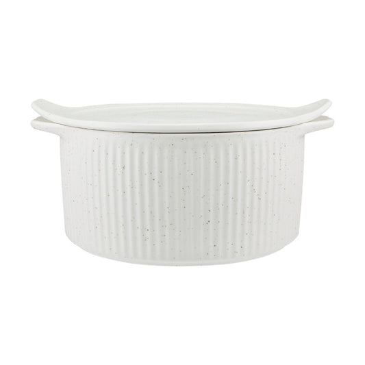 Maxwell & Williams 3L Speckle Round Casserole with Lid - Cream