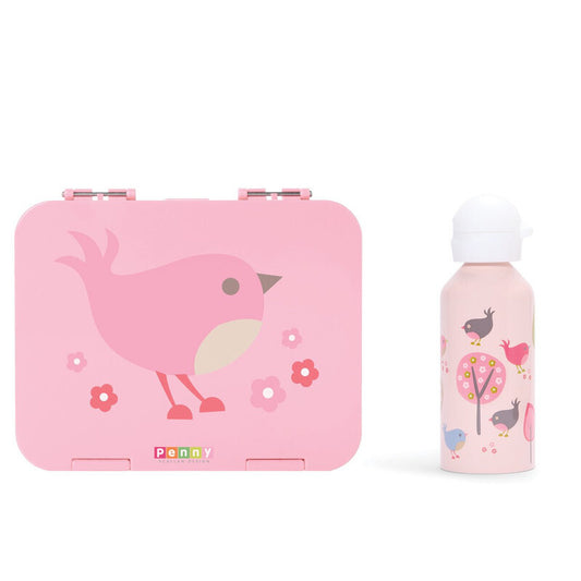 Penny Scallan Large Bento Box & Drink Bottle - Chirpy Bird