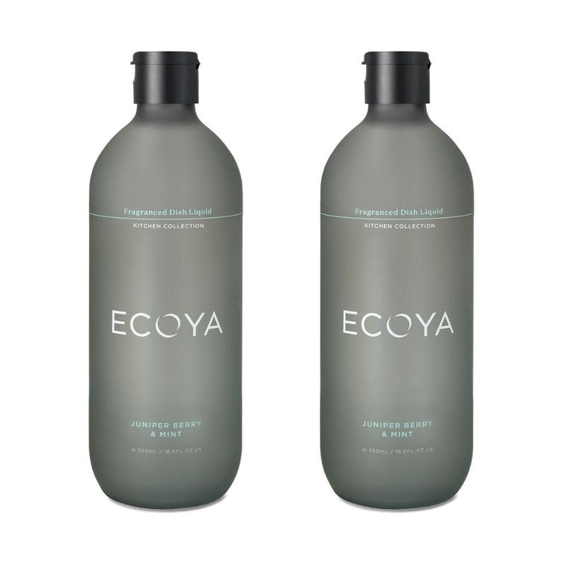 Ecoya Juniper Berry & Mint 550ml Fragranced Dish Liquid Set - Blue