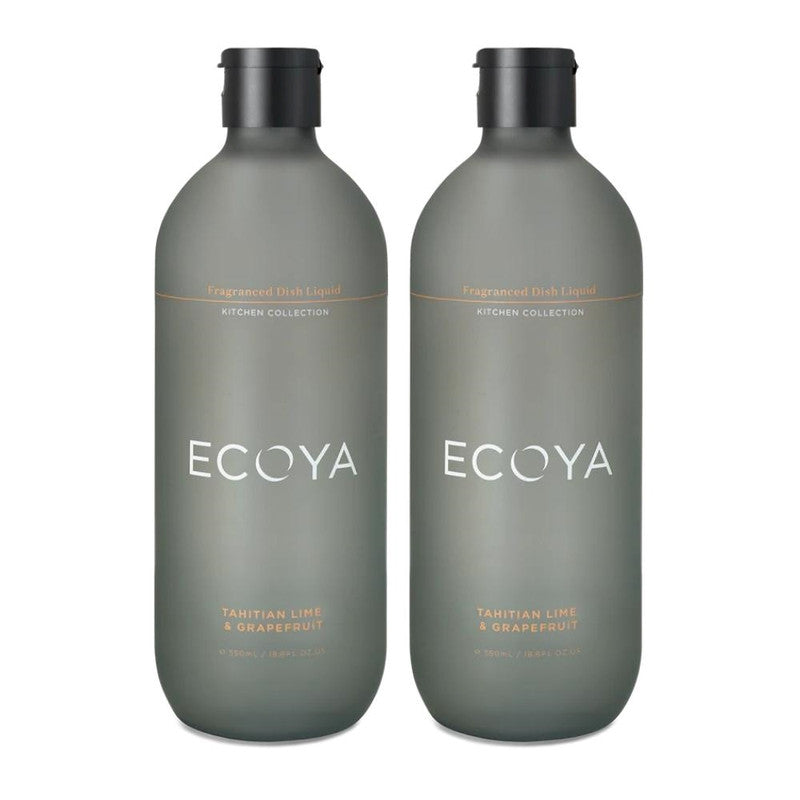 Ecoya Tahitian Lime & Grapefruit 550ml Fragranced Dish Liquid Set - Orange