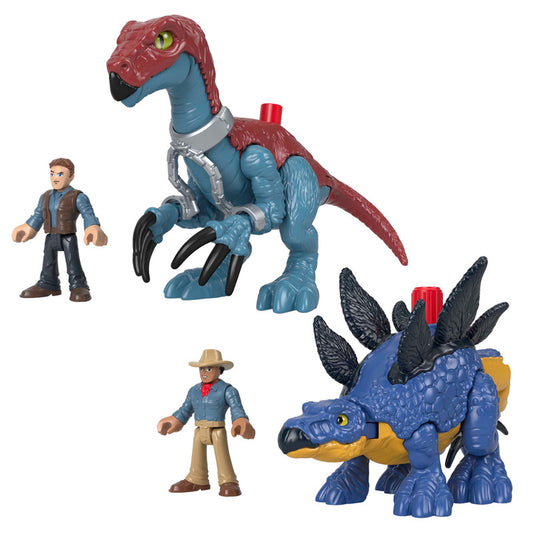 Imaginext Jurassic World Therizinosaurus & Stegosaurus with Owen & Dr. Grant