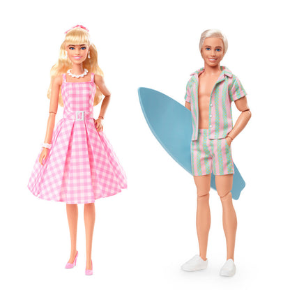 Barbie Pink Gingham Dress & Ken Doll Matching Beach Set - Barbie The Movie