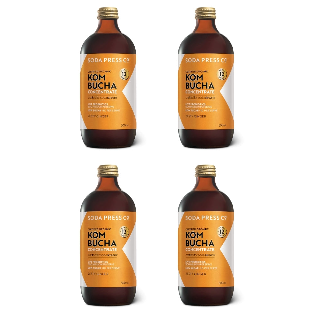 Sodastream Soda Press 4 Pack Organic Syrup 500ml - Kombucha