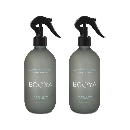 Ecoya Juniper Berry & Mint 450ml Fragranced Surface Spray Pack of  2 - Blue