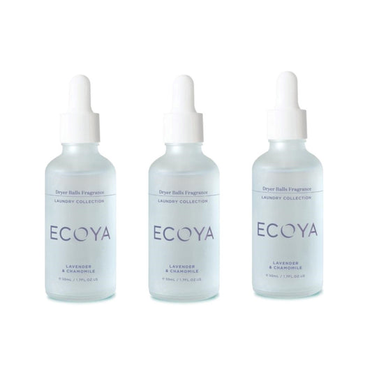 Ecoya Lavender & Chamomile Fragranced Dropper Pack of 3 - White