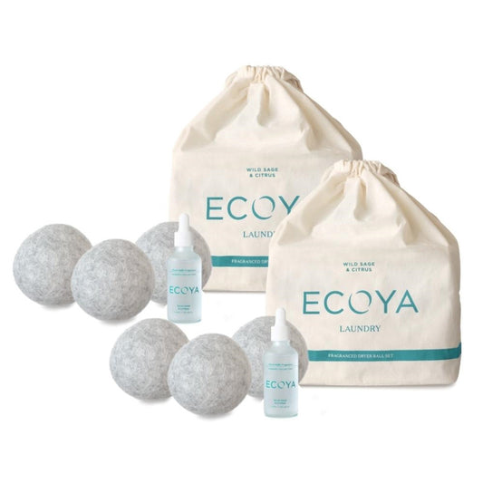 Ecoya Wild Sage & Citrus Dryer Ball Set Pack of 2- White